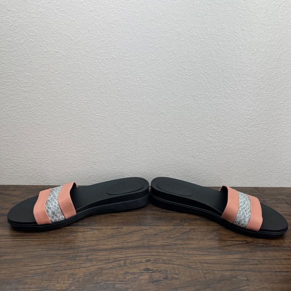 Logo Lori Goldstein Pink Nude & Snake Leather Gwen Slide Sandal Women's 11M - Picture 7 of 8